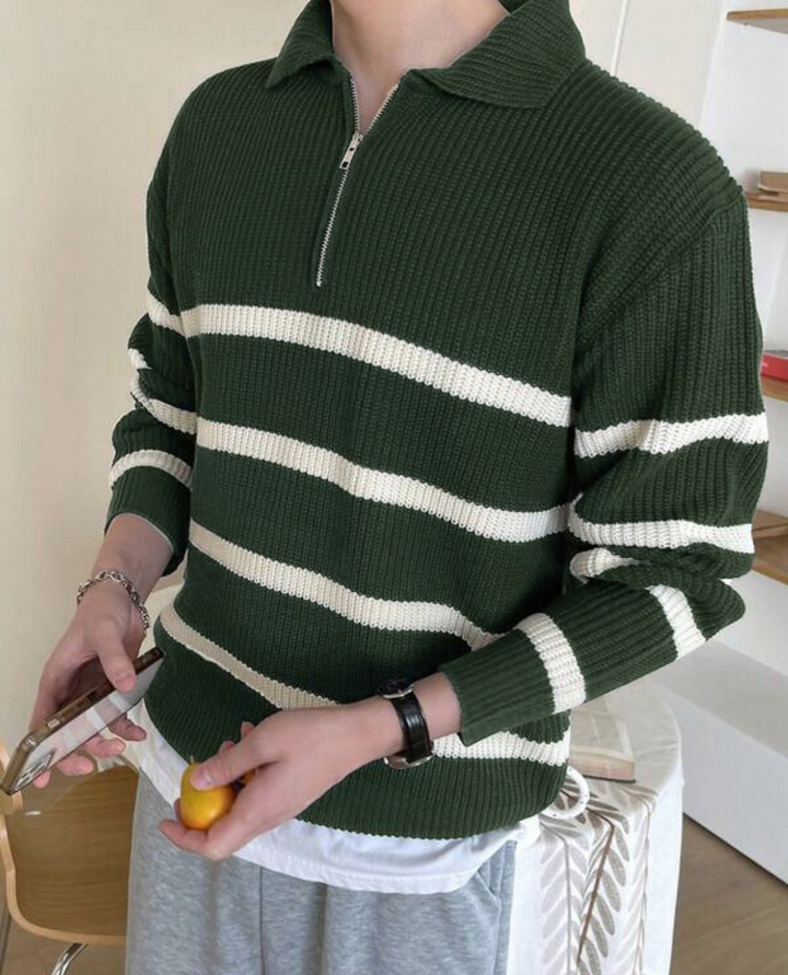 Modena Quarter Zip Sweater Forest Green