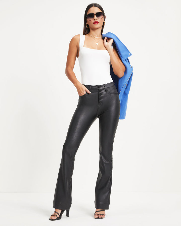 Howard High Rise Faux Leather Flare Pants