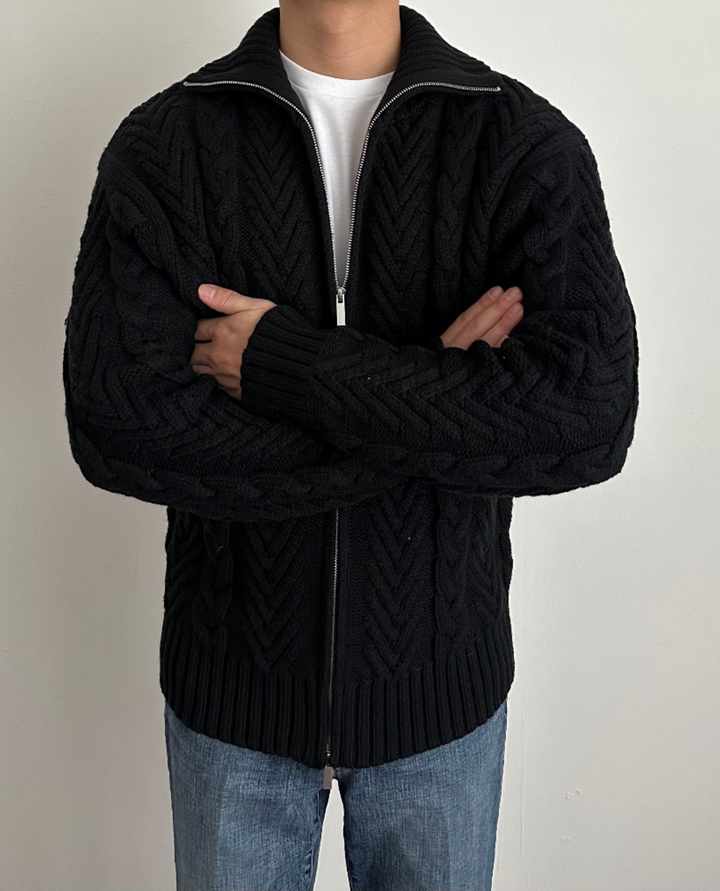 Lazio Cable Cardigan Black