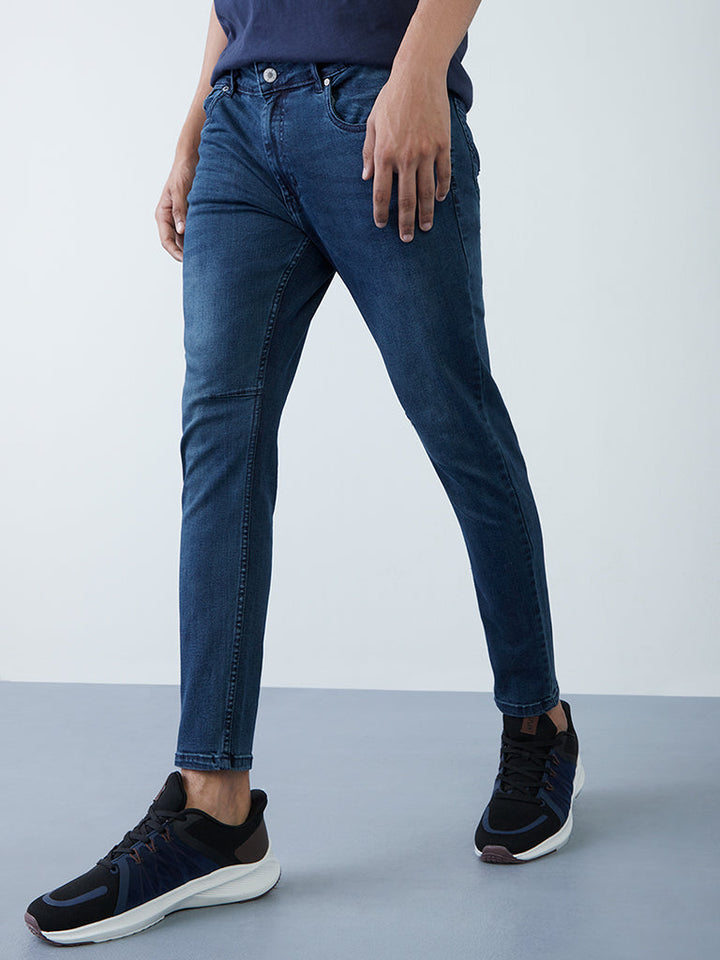 Nuon Dark Blue Slim-Fit Mid-Rise Jeans