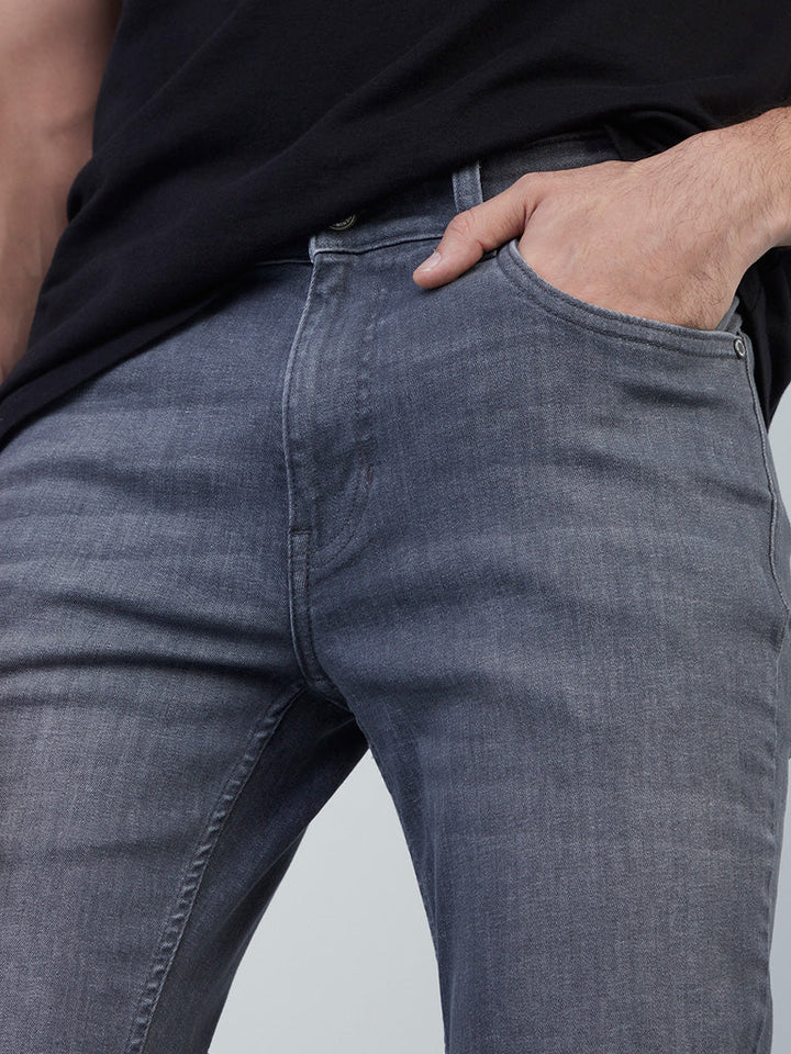 Nuon Grey Slim-Fit Mid-Rise Jeans