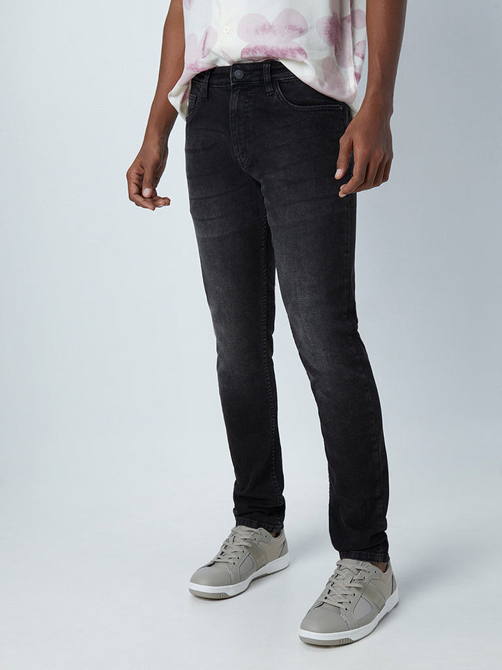 Nuon Charcoal Relaxed-Fit Mid-Rise Jeans