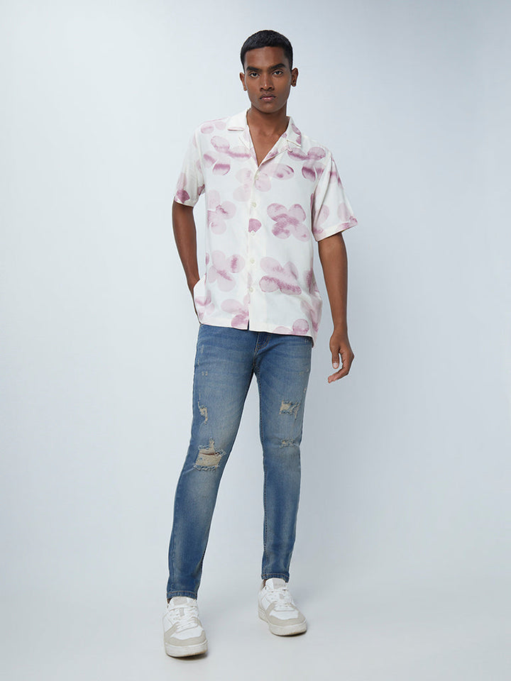 Nuon Blue Straight-Fit Mid-Rise Jeans