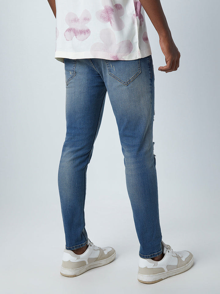 Nuon Blue Straight-Fit Mid-Rise Jeans