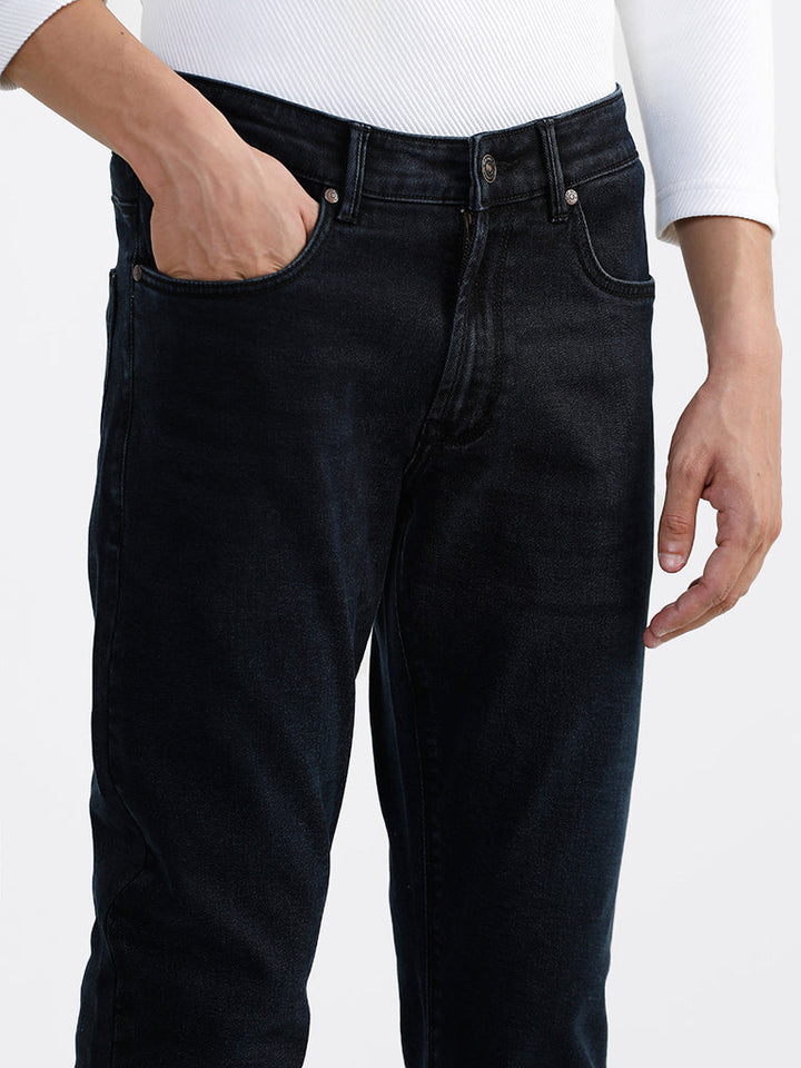 Ascot Black Relaxed-Fit Mid-Rise Jeans