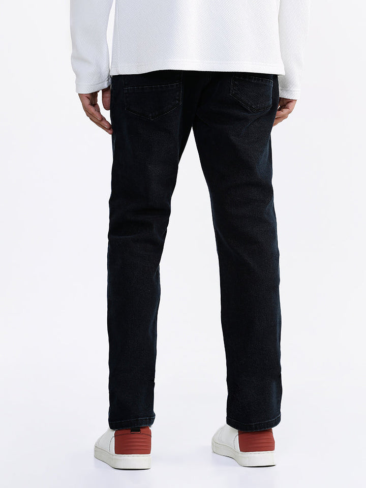 Ascot Black Relaxed-Fit Mid-Rise Jeans