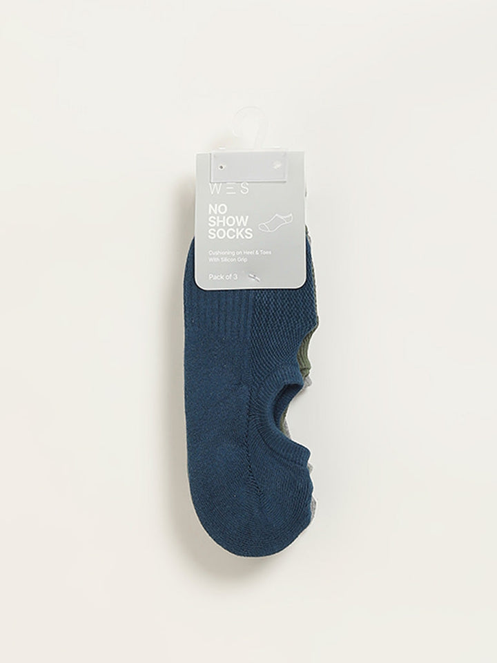 WES Lounge Multicolour Solid Cotton-Blend Socks - Pack of 3