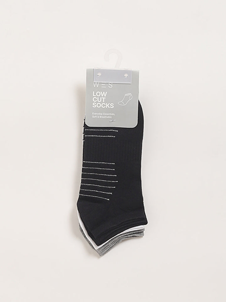 WES Lounge Multicolour Low Cut Cotton-Blend Socks - Pack of 3