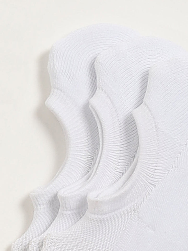 WES Lounge White No-Show Cotton-Blend Socks - Pack of 3