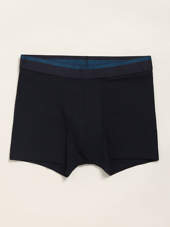 WES Lounge Teal Cotton-Blend Relaxed Fit Trunks - Pack of 3