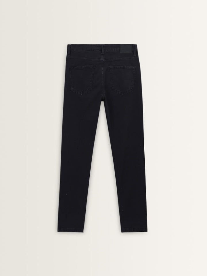 WES Casuals Charcoal Slim-Fit Mid-Rise Jeans