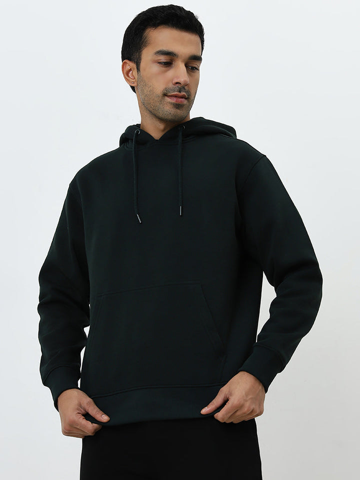 WES Casuals Dark Green Relaxed-Fit Cotton-Blend Sweatshirt