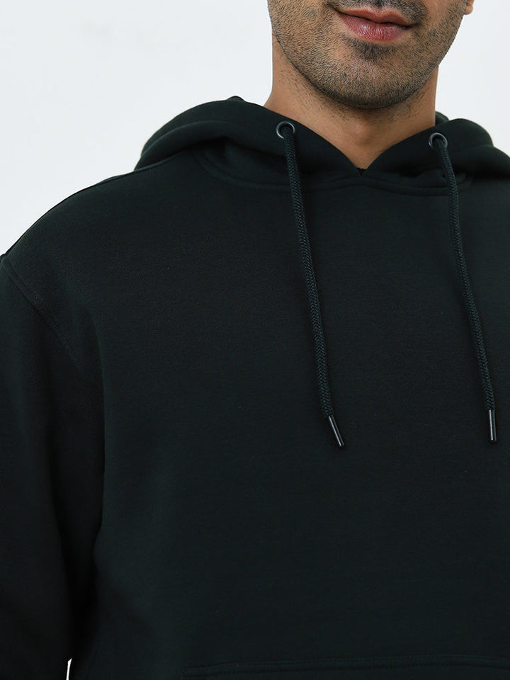 WES Casuals Dark Green Relaxed-Fit Cotton-Blend Sweatshirt