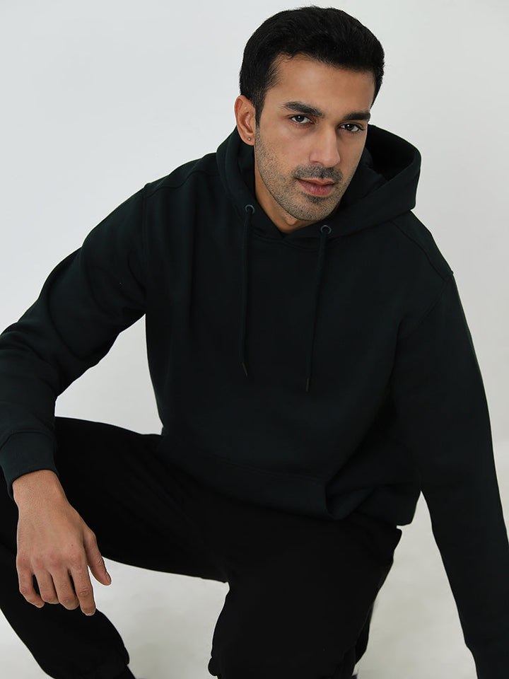 WES Casuals Dark Green Relaxed-Fit Cotton-Blend Sweatshirt