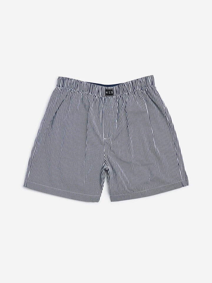 WES Lounge Navy Printed Cotton Boxers - Pack of 2