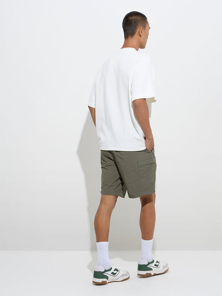 Studiofit Olive Relaxed-Fit Mid-Rise Shorts