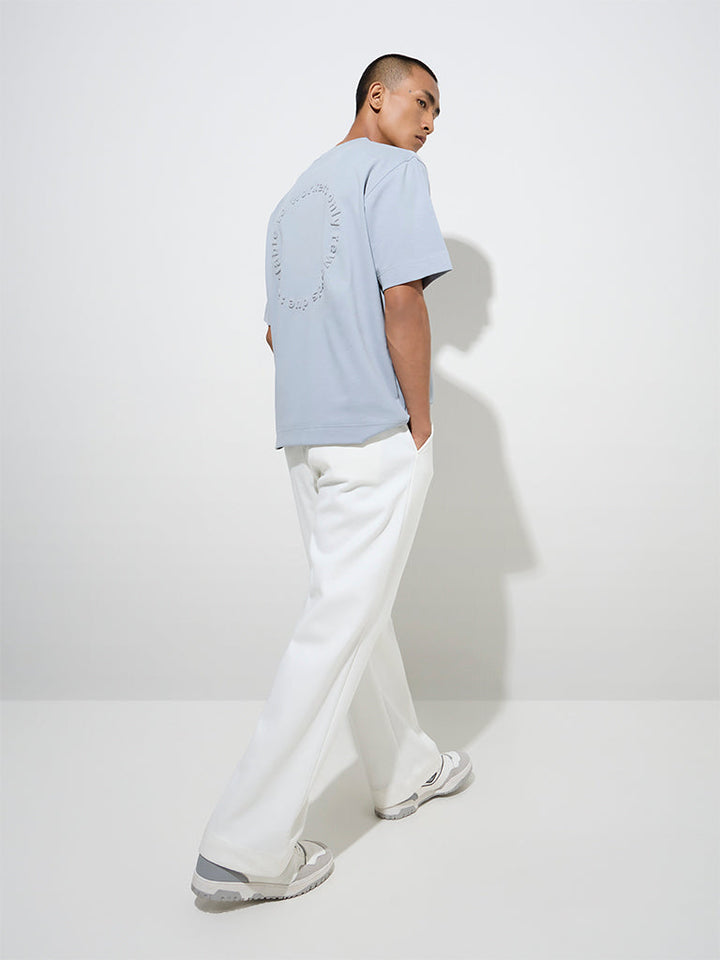 Studiofit White Relaxed-Fit Cotton-Blend Mid-Rise Track Pants
