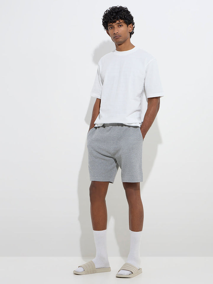 WES Lounge White Relaxed-Fit Cotton-Blend T-Shirt