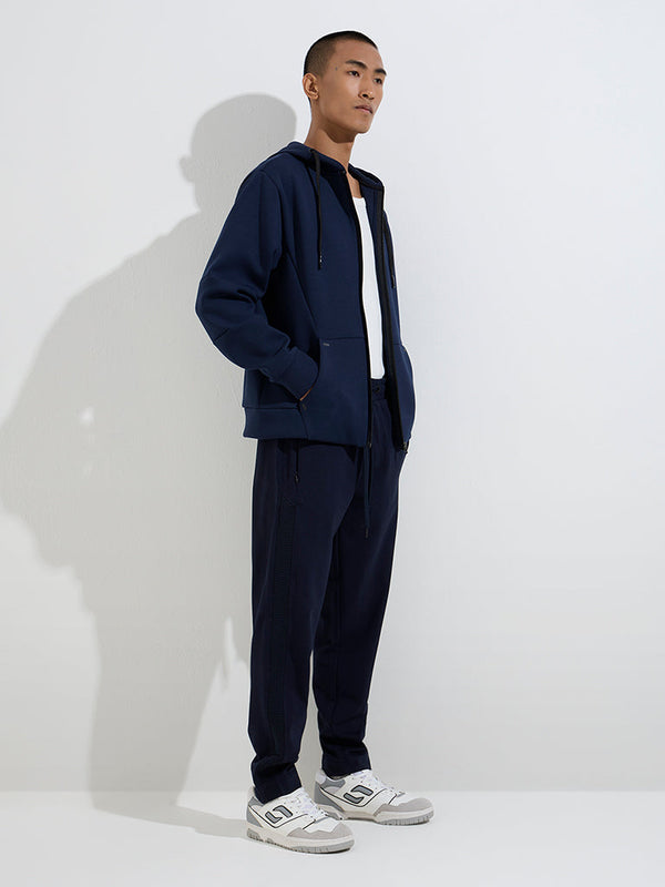 Studiofit Navy Relaxed-Fit Mid-Rise Track Pants