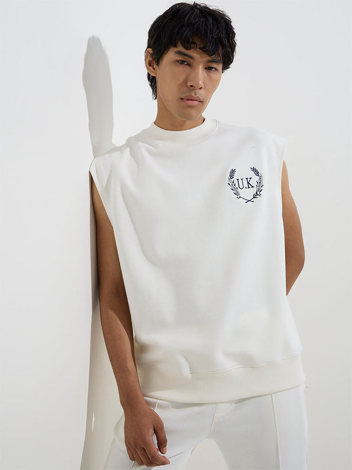 Studiofit Off-White Relaxed-Fit Cotton-Blend T-Shirt