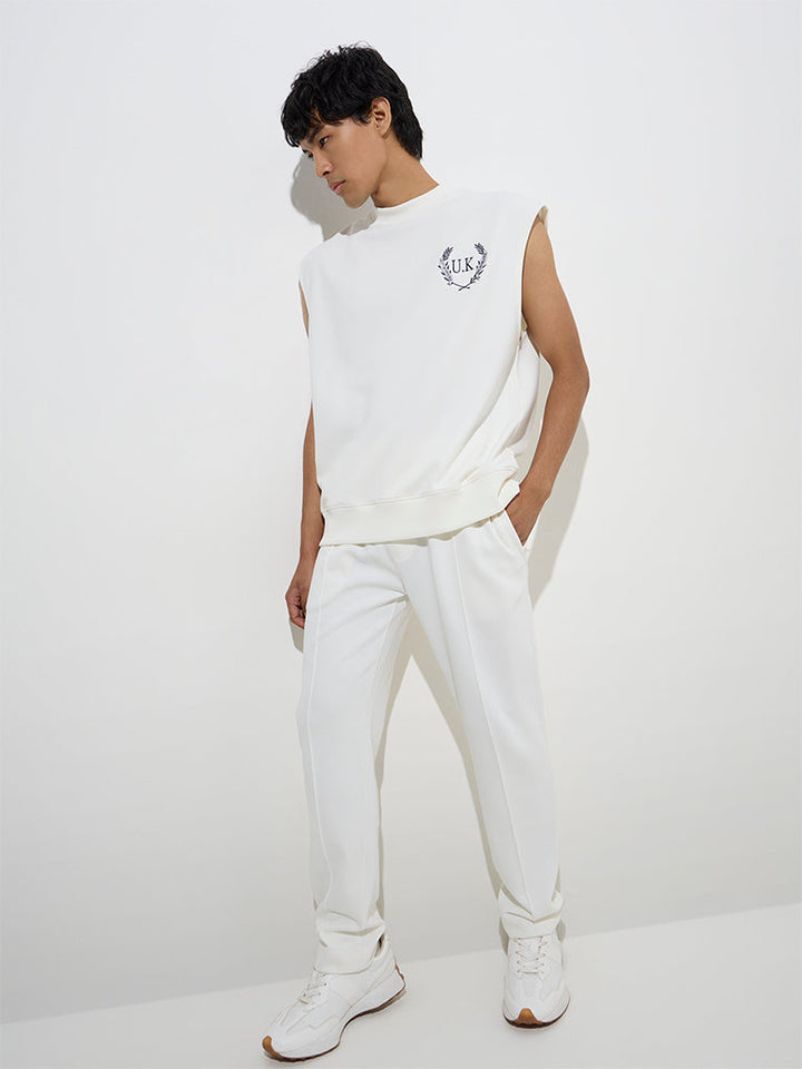 Studiofit Off-White Relaxed-Fit Cotton-Blend T-Shirt