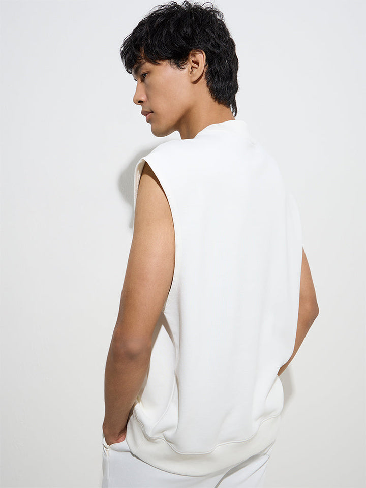 Studiofit Off-White Relaxed-Fit Cotton-Blend T-Shirt