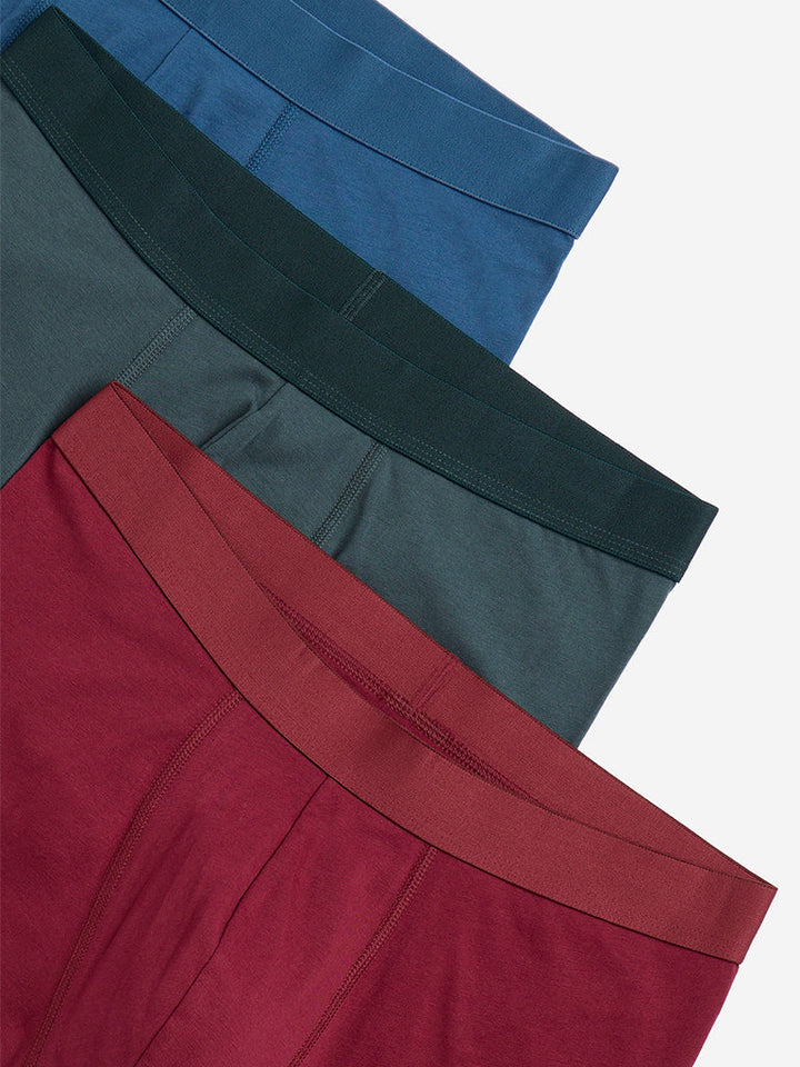 WES Lounge Multicolour Solid Cotton Trunks- Pack of 3