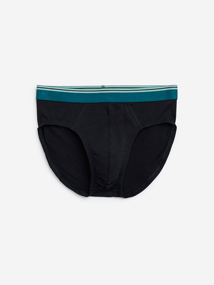 WES Lounge Black Cotton Briefs - Pack of 3