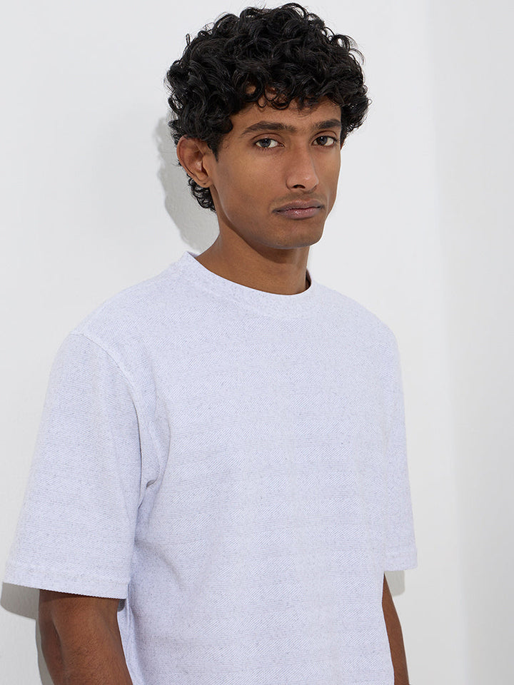 WES Lounge Light Grey Relaxed-Fit Cotton-Blend T-Shirt