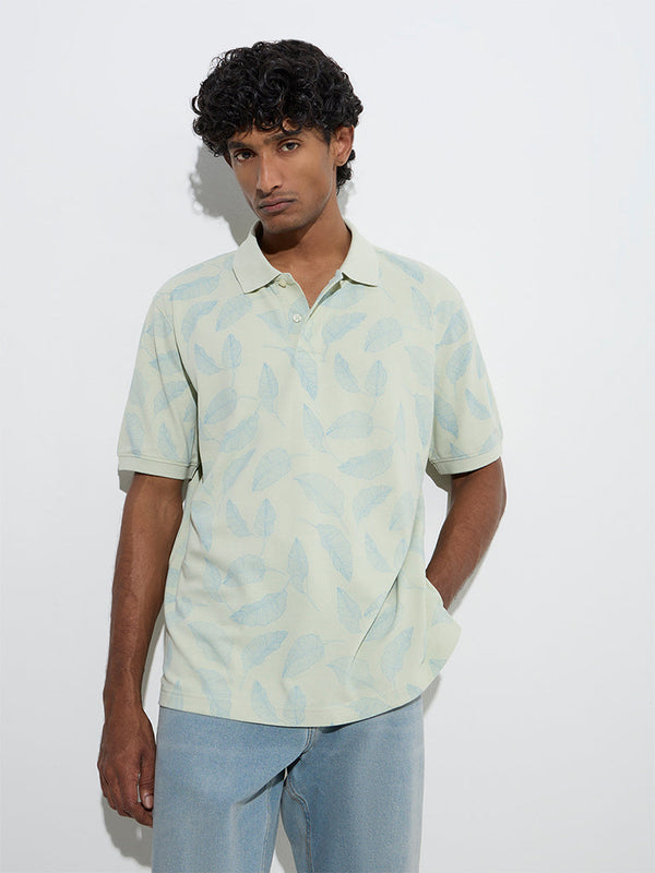 WES Casuals Sage Relaxed-Fit Cotton-Blend Polo T-Shirt