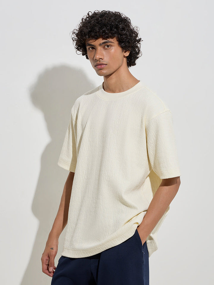 Studiofit Off-White Relaxed-Fit Cotton-Blend T-Shirt