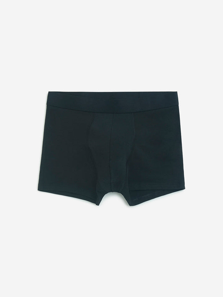 WES Lounge Black Cotton-Blend Trunks - Pack of 3