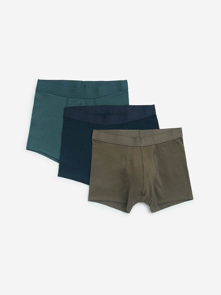 WES Lounge Multicolour Cotton Trunks- Pack of 3