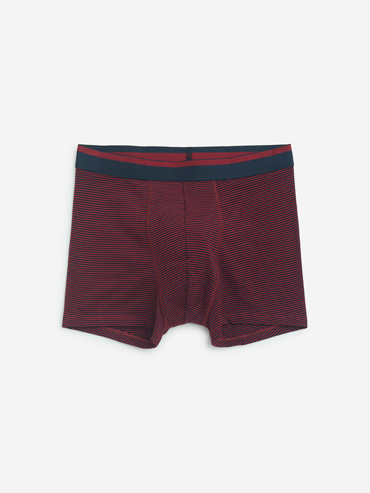 WES Lounge Red Striped Cotton Trunks- Pack of 3