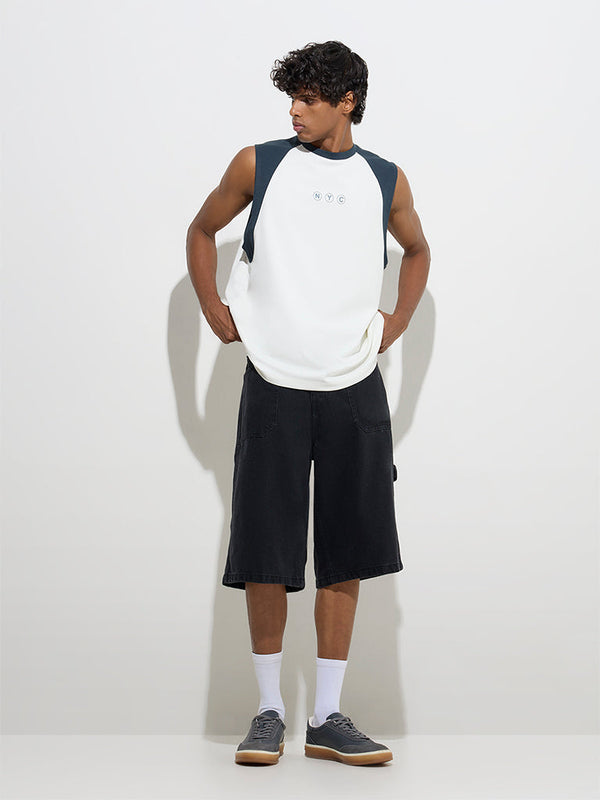 Studiofit White Relaxed-Fit Cotton-Blend T-Shirt