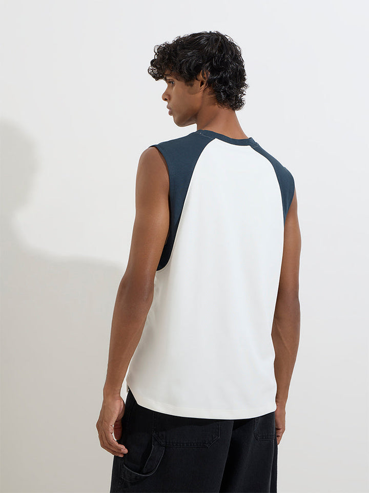 Studiofit White Relaxed-Fit Cotton-Blend T-Shirt