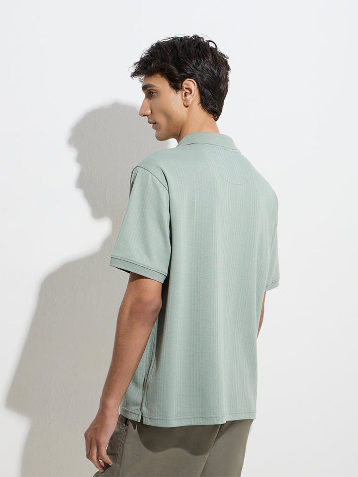 WES Casuals Sage Relaxed-Fit Cotton-Blend Polo T-Shirt