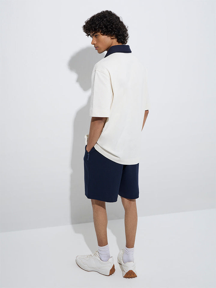 Studiofit Off-White Relaxed-Fit Cotton-Blend Polo T-Shirt