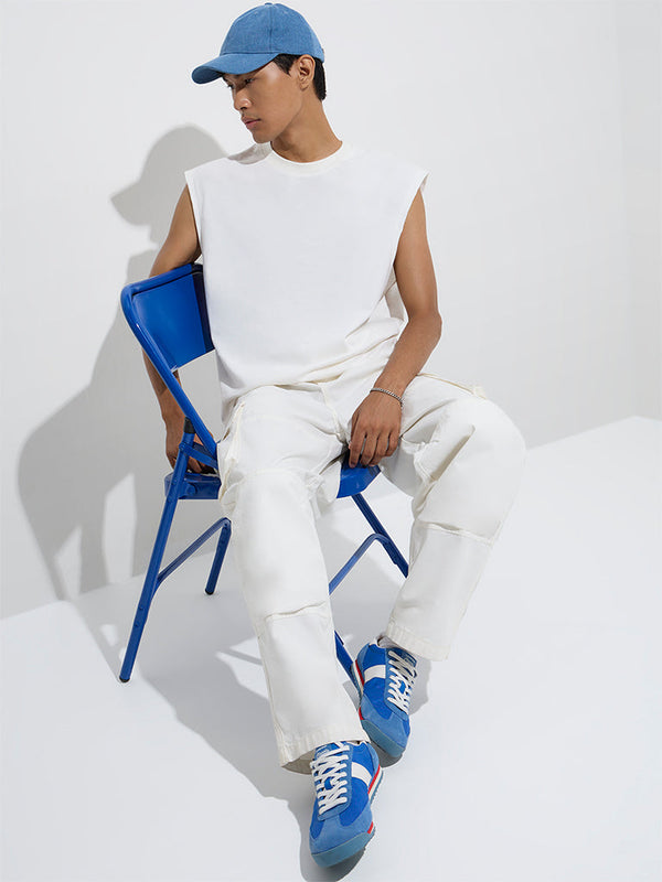 Nuon White Solid Relaxed-Fit T-Shirt