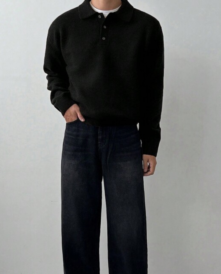 Merino Polo Knit Sweater