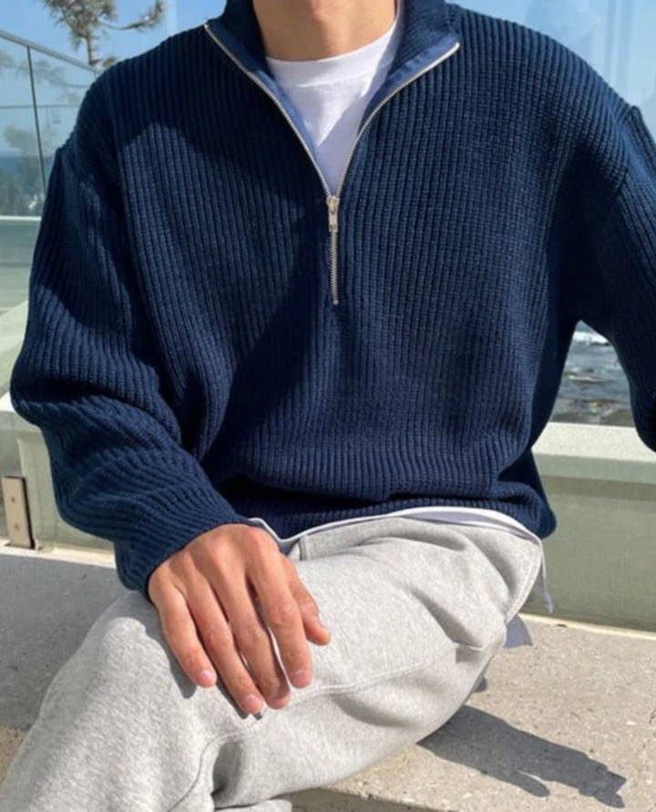 The Laruro Mock Neck Zip Sweater