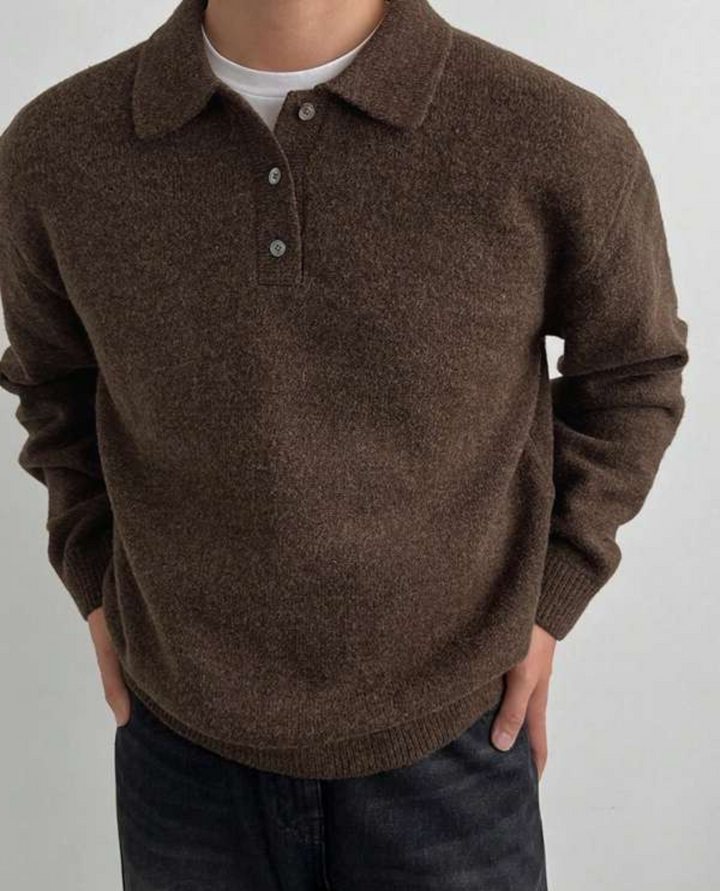 Merino Polo Knit Sweater