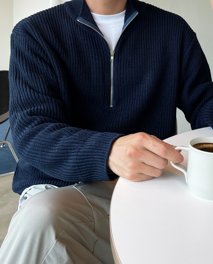 The Laruro Mock Neck Zip Sweater