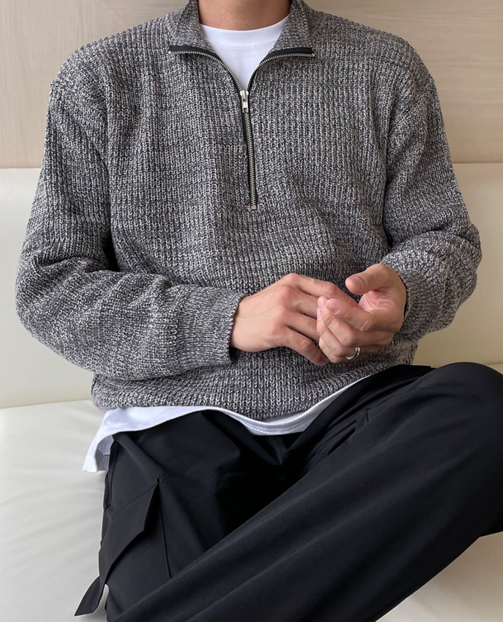 The Laruro Mock Neck Zip Sweater