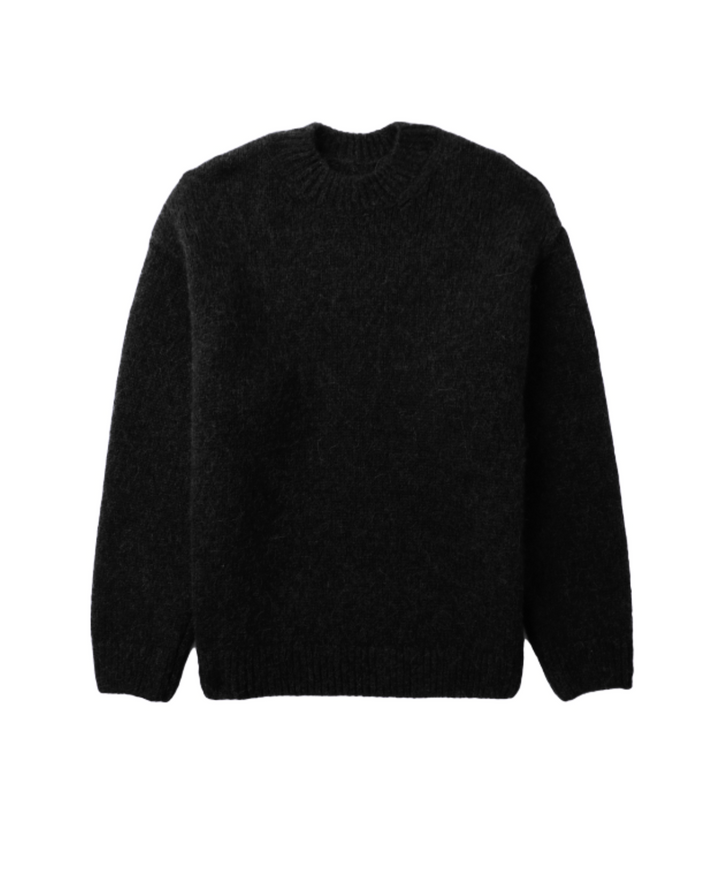 Milano Knit Wool Textured Sweater Black