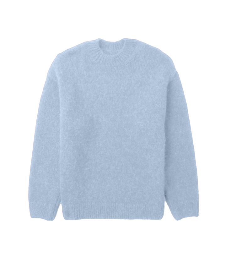 Milano Knit Wool Textured Sweater Light Blue