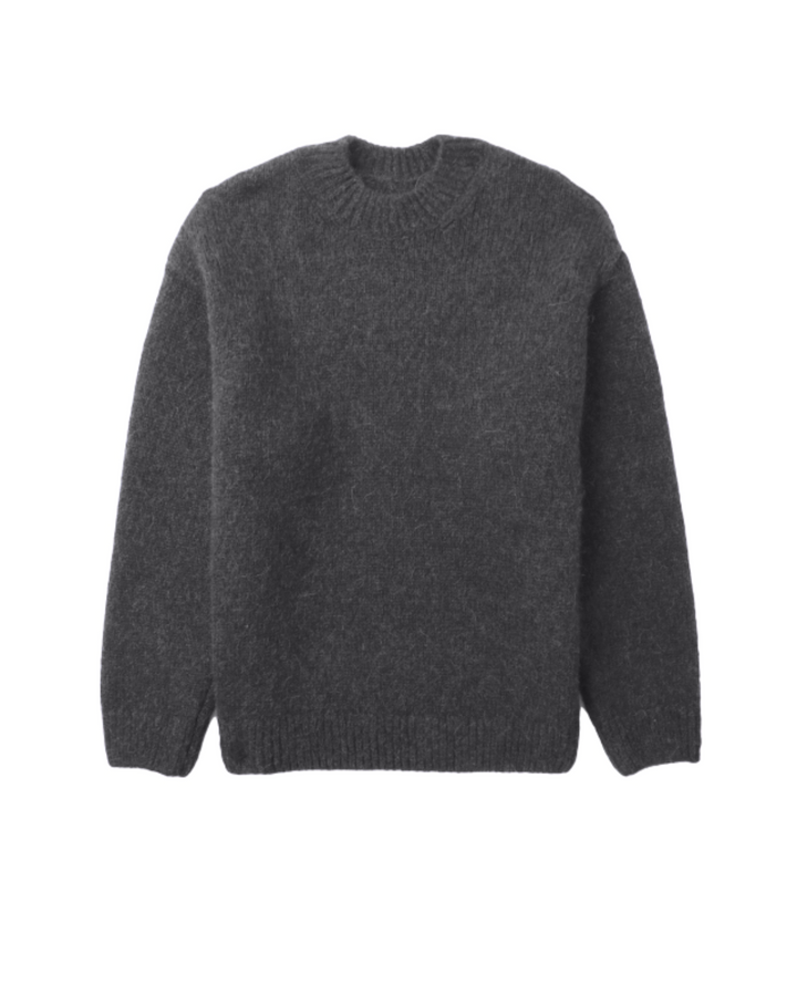 Milano Knit Wool Textured Sweater Grey
