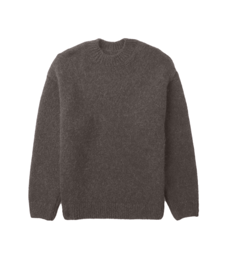 Milano Knit Wool Textured Sweater Light Taupe