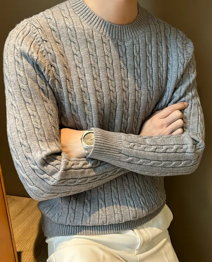 Antibes Cable Sweater Grey