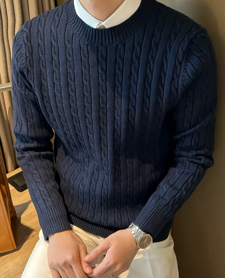 Antibes Cable Sweater Navy Blue